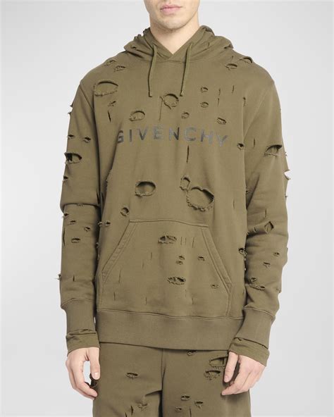 givenchy grey hoodie|givenchy men's destroyed hoodie.